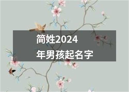 简姓2024年男孩起名字