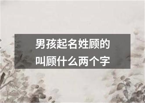 男孩起名姓顾的叫顾什么两个字