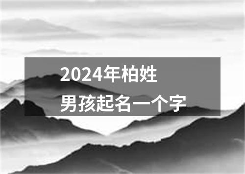 2024年柏姓男孩起名一个字