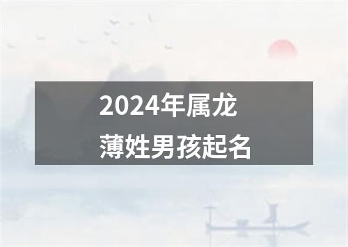 2024年属龙薄姓男孩起名