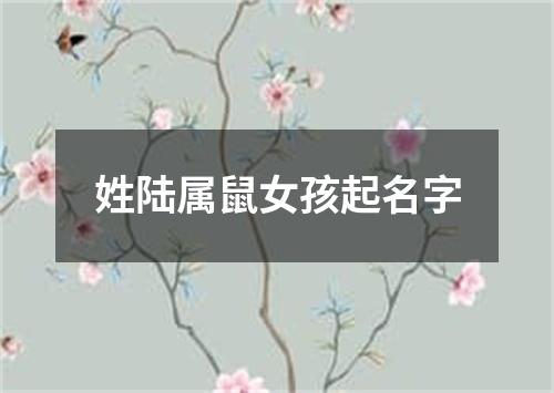 姓陆属鼠女孩起名字