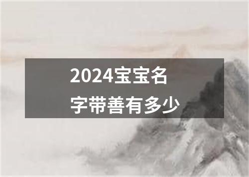 2024宝宝名字带善有多少