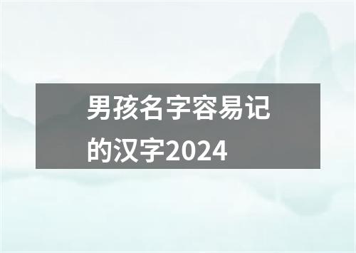 男孩名字容易记的汉字2024