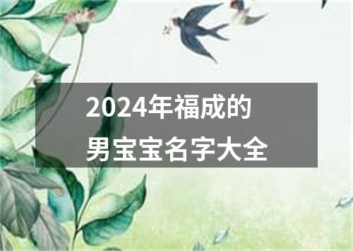 2024年福成的男宝宝名字大全