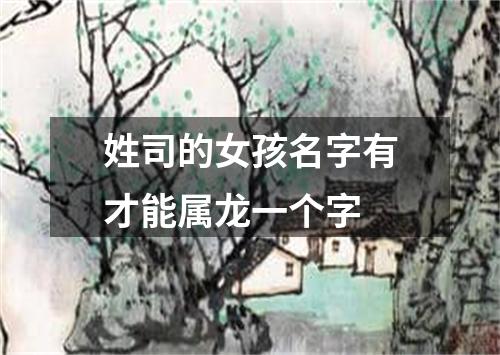 姓司的女孩名字有才能属龙一个字