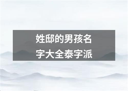 姓邸的男孩名字大全泰字派