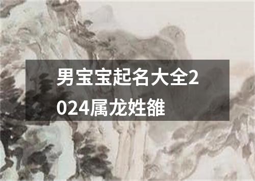 男宝宝起名大全2024属龙姓雒