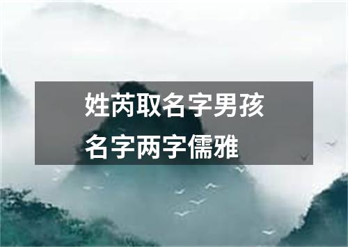 姓芮取名字男孩名字两字儒雅