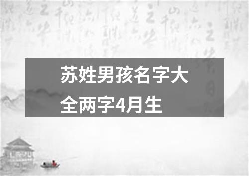 苏姓男孩名字大全两字4月生