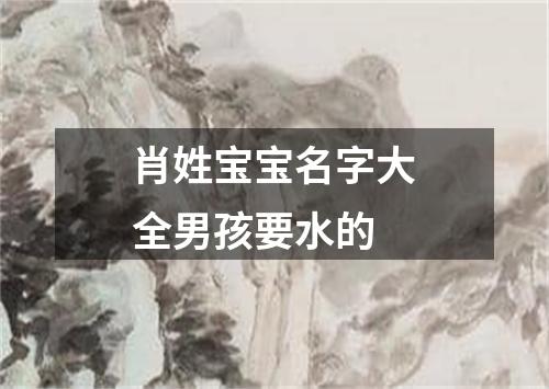 肖姓宝宝名字大全男孩要水的