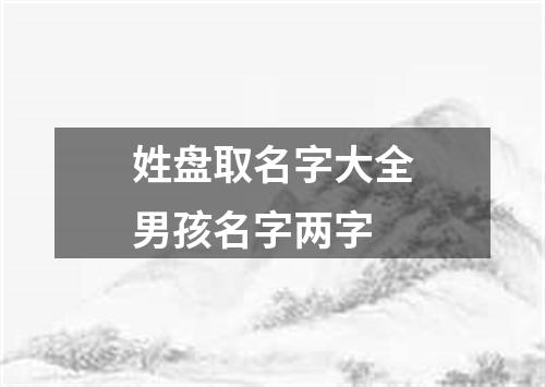 姓盘取名字大全男孩名字两字