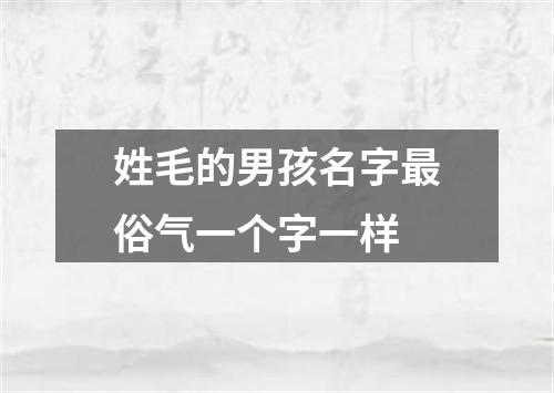 姓毛的男孩名字最俗气一个字一样