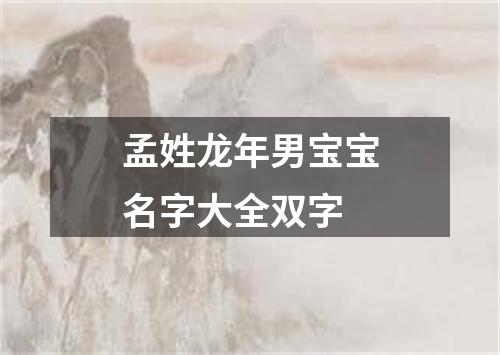 孟姓龙年男宝宝名字大全双字