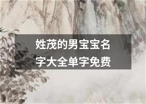 姓茂的男宝宝名字大全单字免费