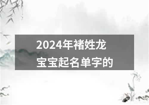 2024年褚姓龙宝宝起名单字的