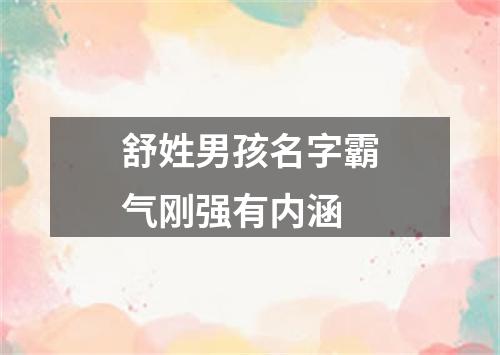 舒姓男孩名字霸气刚强有内涵