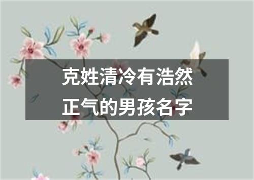 克姓清冷有浩然正气的男孩名字