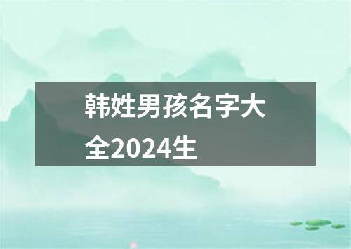 韩姓男孩名字大全2024生