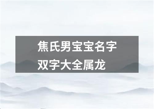 焦氏男宝宝名字双字大全属龙