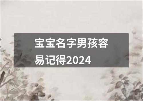 宝宝名字男孩容易记得2024