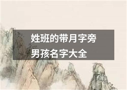 姓班的带月字旁男孩名字大全