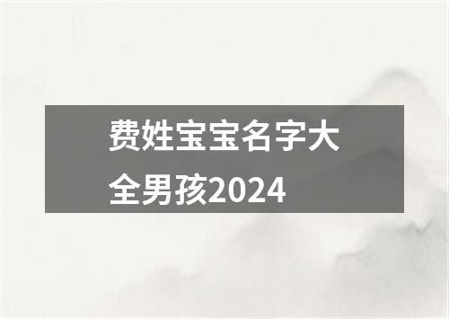 费姓宝宝名字大全男孩2024