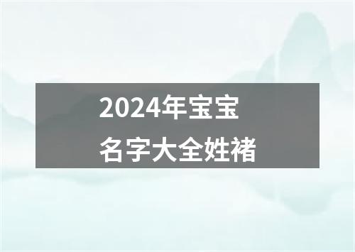 2024年宝宝名字大全姓褚