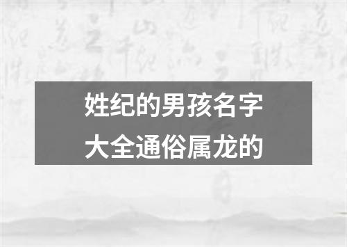 姓纪的男孩名字大全通俗属龙的