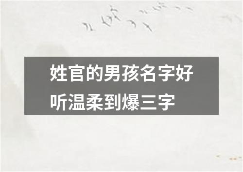 姓官的男孩名字好听温柔到爆三字