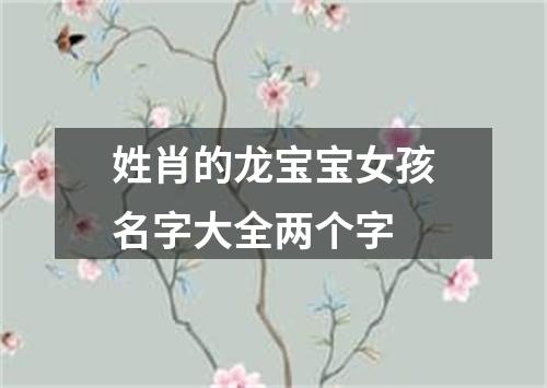 姓肖的龙宝宝女孩名字大全两个字