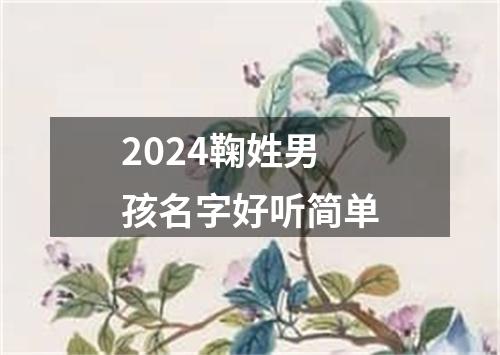 2024鞠姓男孩名字好听简单