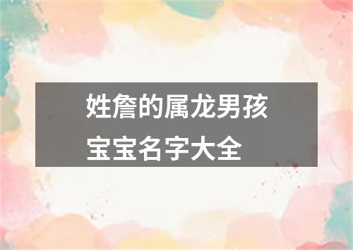 姓詹的属龙男孩宝宝名字大全