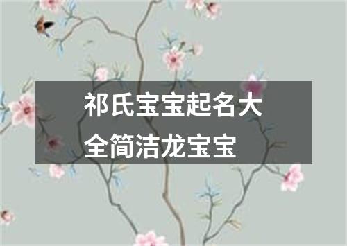 祁氏宝宝起名大全简洁龙宝宝