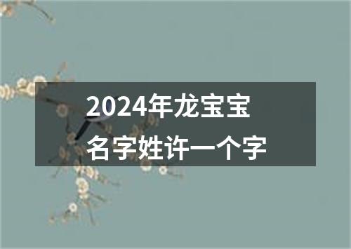 2024年龙宝宝名字姓许一个字