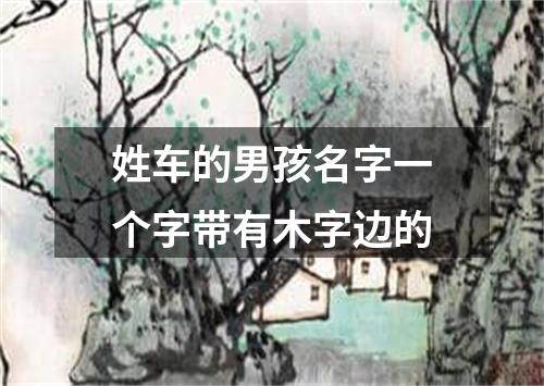 姓车的男孩名字一个字带有木字边的