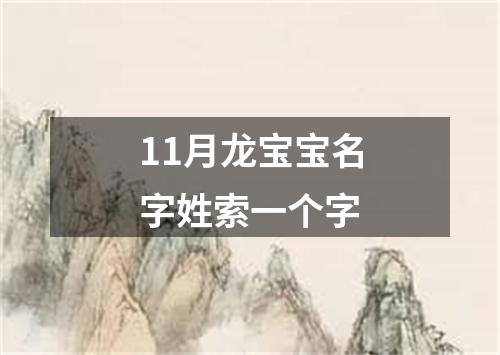 11月龙宝宝名字姓索一个字