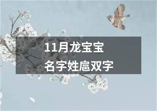 11月龙宝宝名字姓扈双字