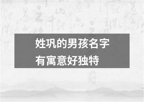 姓巩的男孩名字有寓意好独特