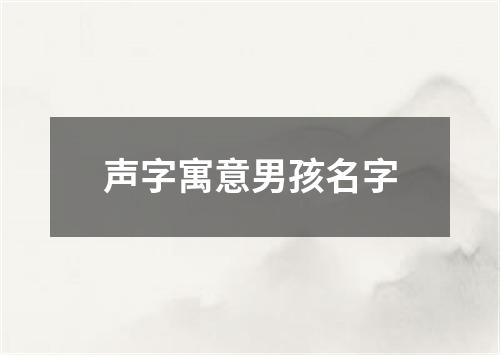 声字寓意男孩名字