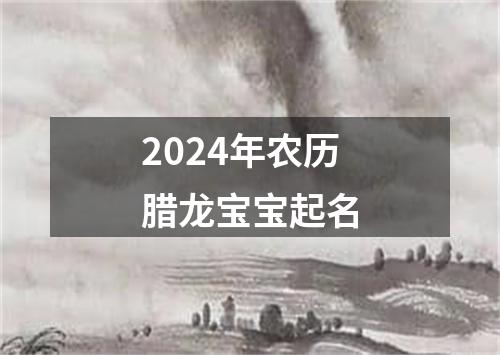 2024年农历腊龙宝宝起名