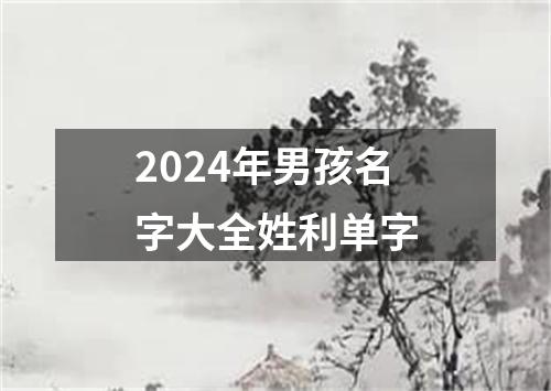 2024年男孩名字大全姓利单字