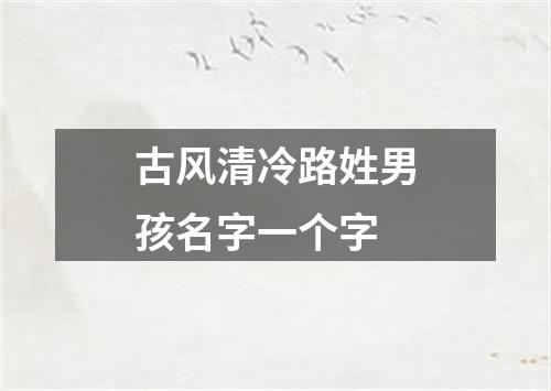 古风清冷路姓男孩名字一个字