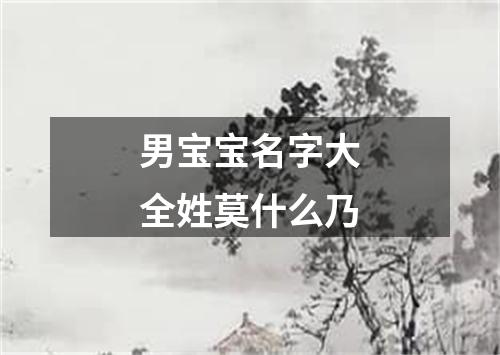 男宝宝名字大全姓莫什么乃