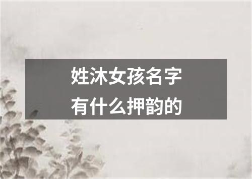 姓沐女孩名字有什么押韵的