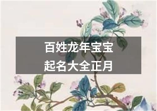 百姓龙年宝宝起名大全正月