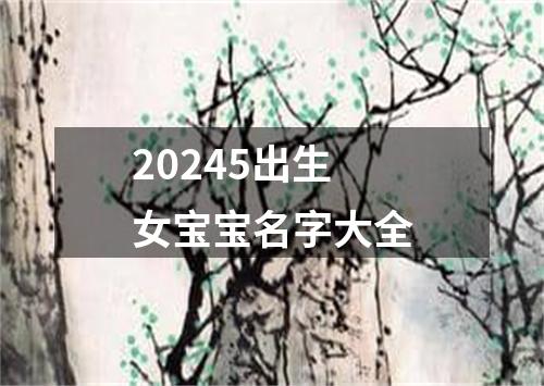 20245出生女宝宝名字大全