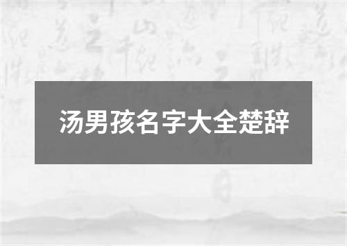 汤男孩名字大全楚辞