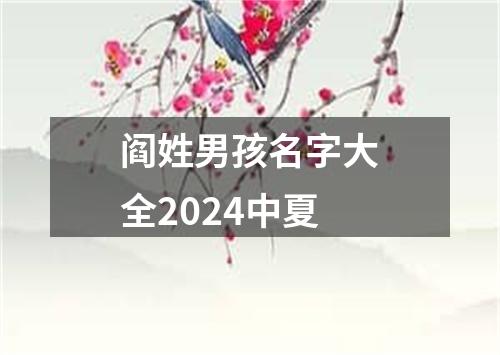 阎姓男孩名字大全2024中夏