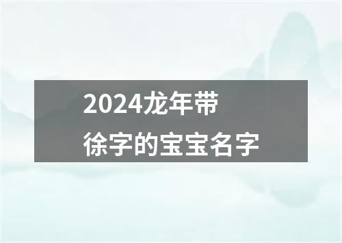 2024龙年带徐字的宝宝名字