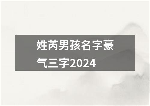 姓芮男孩名字豪气三字2024